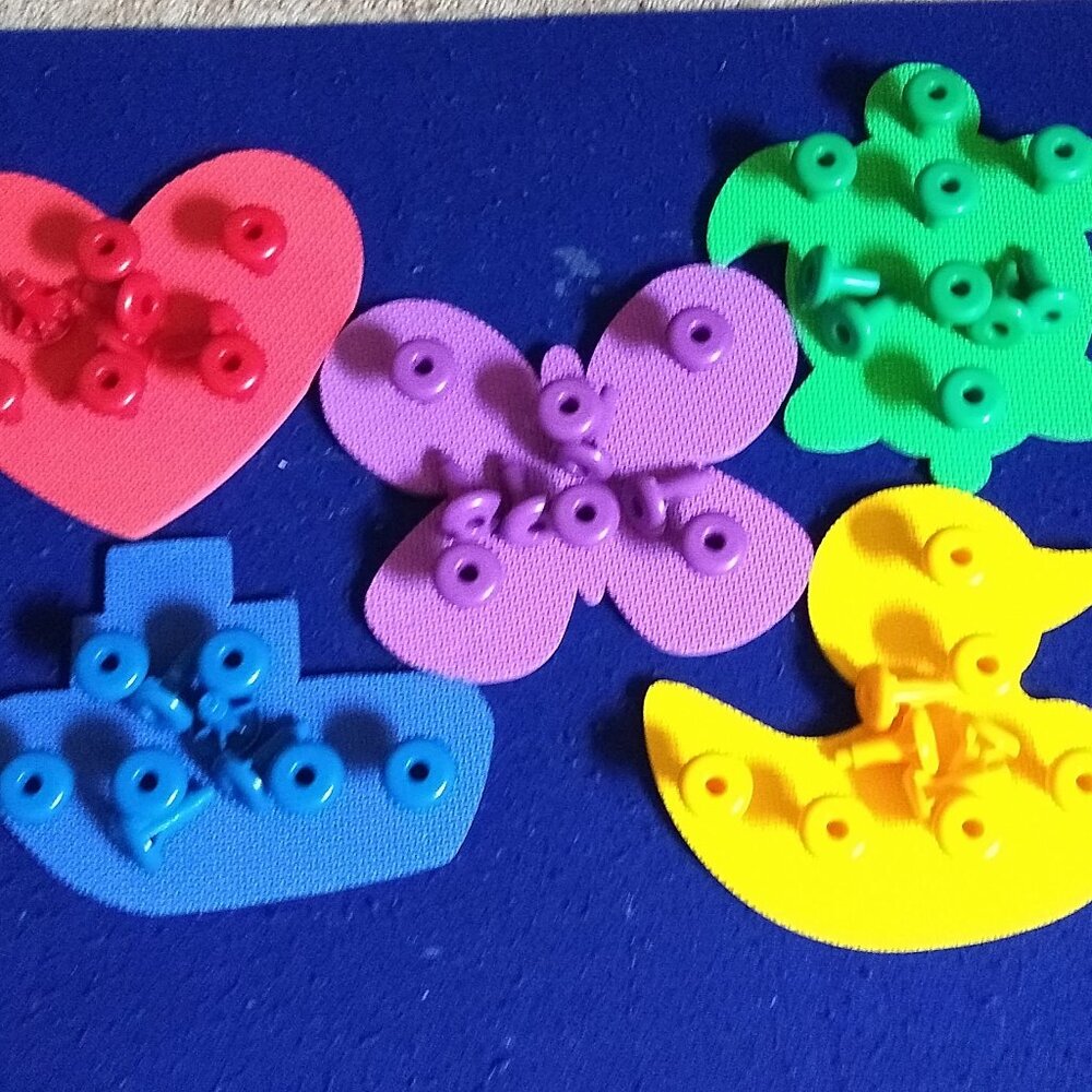 Excellerations Textured fun foam shapes butterfly heart boat duck … & peg 55 pc